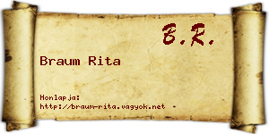 Braum Rita névjegykártya